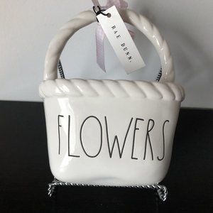 Rae Dunn "Flowers" Basket Wall Hanging